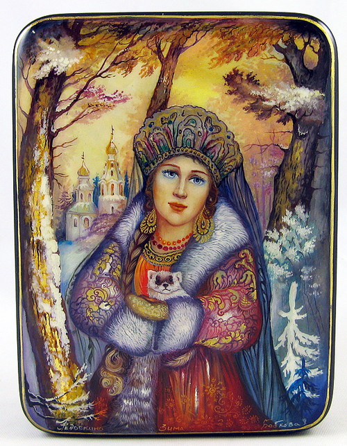 Snow Maiden by Kolmogorova Zoya | Fedoskino Lacquer Box