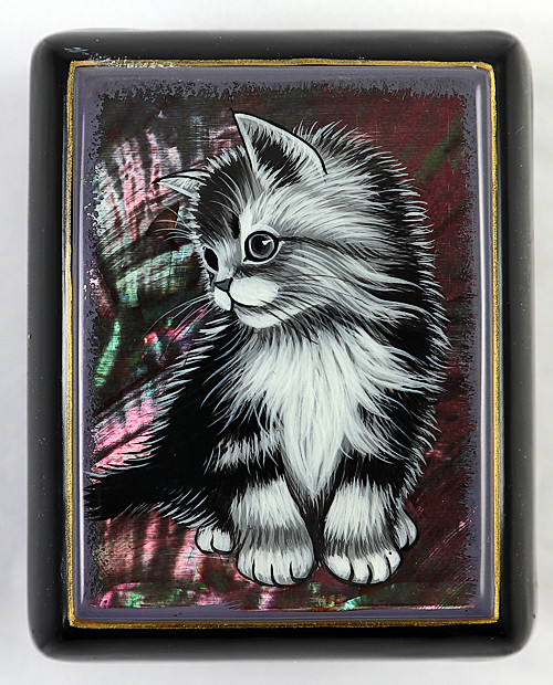 Black and White Kitten | Fedoskino Lacquer Box