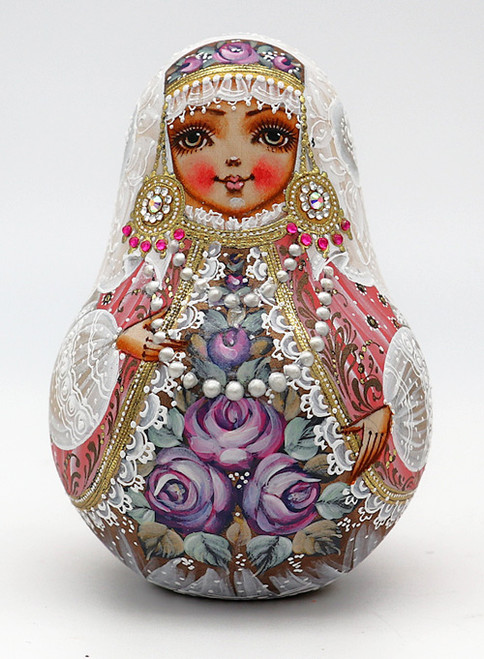 Snow Maiden with Little Bird - Blue Coat | Nevalashka Musical Doll