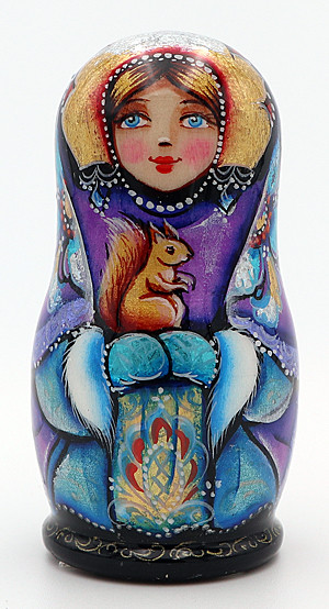 置物 COMPANY / Girl & Tree Cherry matryoshka Single Wooden Matryona - Berry Picker | Matryoshka and Nevalashka