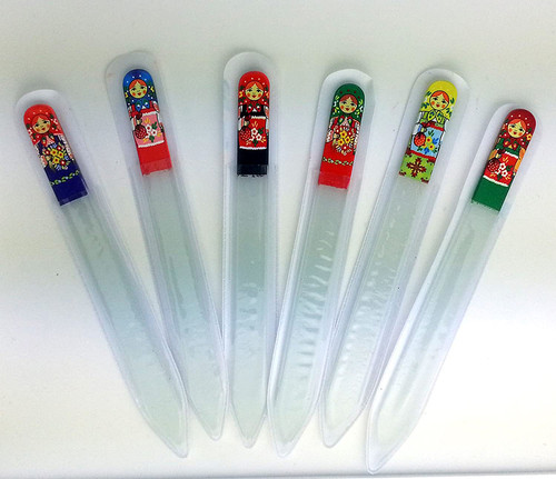 Glass Nail File with Nesting Doll - Set of 3