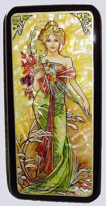 Spring - Copy of Alphonse Mucha  | Russian Lacquer Box