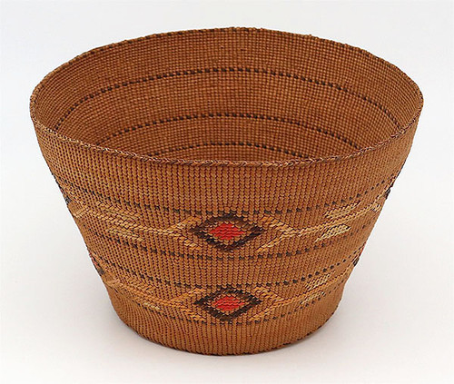 Antique Tlingit Native Hand Woven Basket - Rattle-Top