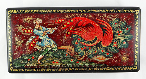 ヌメクロコ　ケース　fire bird（mosaic） Firebird Round by Nikolaeva | Kholui Lacquer Box