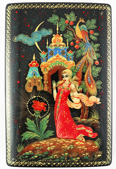 Scarlet Flower by Shibaeva | Kholui Lacquer Box