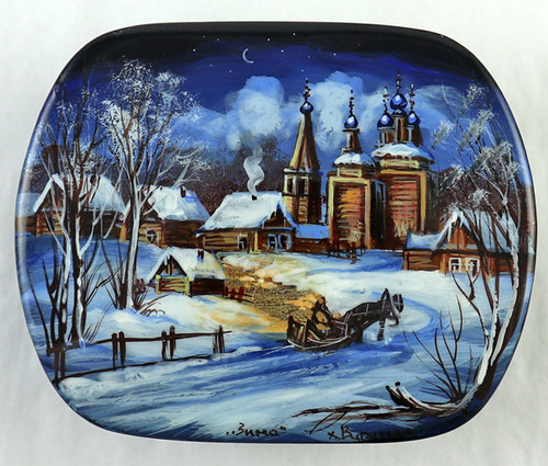 Little Village in the Woods | Fedoskino Lacquer Box