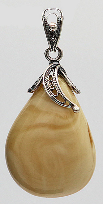 Butterscotch Teardrop Baltic Amber Pendant - Large