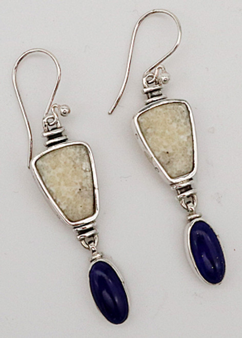 Edward Lawrence Fossil Walrus Ivory Earrings