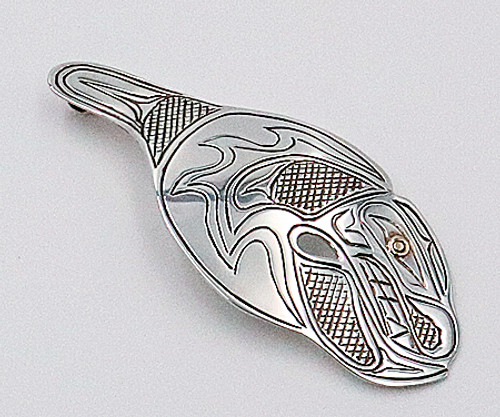 Silver Orca Pendant - Native Alaskan Silver Jewelry