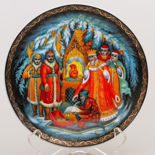 The Tale of Tsar Saltan Palekh Decorative Plate Large - Russian Souvenir