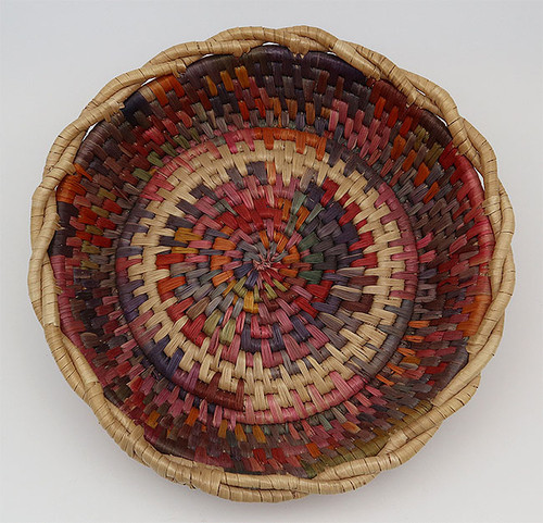 Native American Yupik Woven Bowl - Hand Woven Basket  