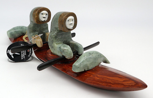 Kayak by Lenwood Saccheus | Walrus Ivory and Soapstone