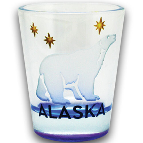Etched Bear Shot Glass | Alaska Souvenirs
