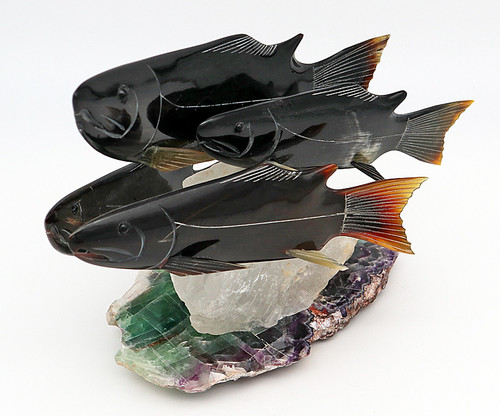 Spawning Salmon | Bone and Antler Carvings