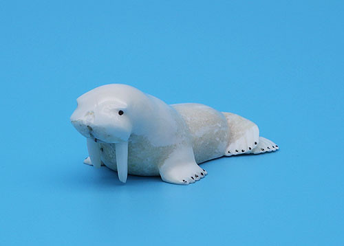 Resting Walrus by Arthur Gologergen | Alaskan Ivory Carving