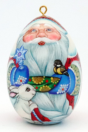 Snow Maiden Lacquered Egg Ornament