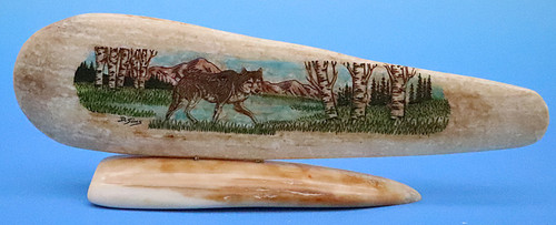 Wolf in the Forest by Dennis Sims | Scrimshaw