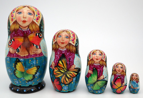 Beautiful Butterflies | Fine Art Matryoshka Nesting Doll