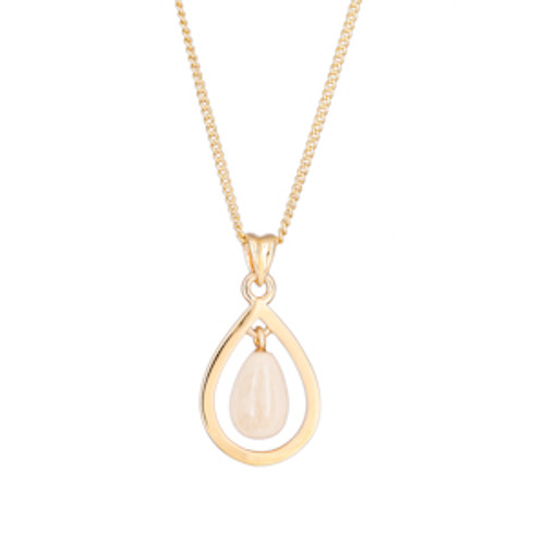 Mammoth Ivory Pendant  Floating Teardrop