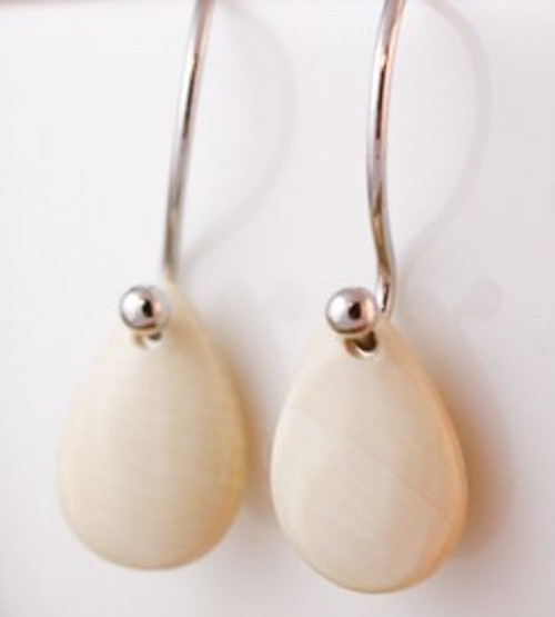 Mammoth Ivory Teardrop Sterling Silver Earrings