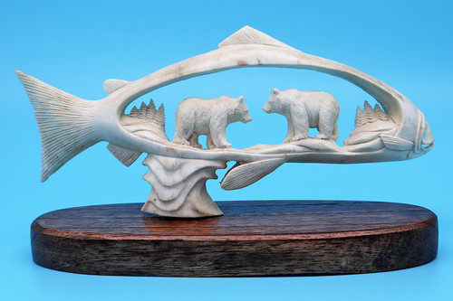 Moose Antler Salmon | Bone and Antler Carvings