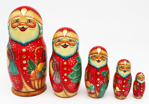 Russian Ded Moroz with Friends | Matryoshka / Nevalashka Doll