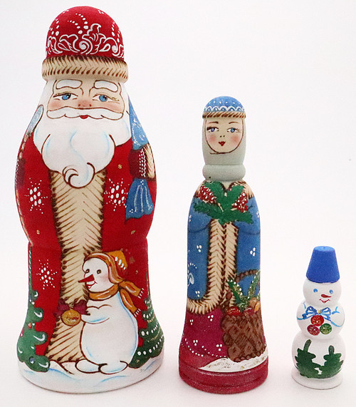 Russian Ded Moroz with Friends | Matryoshka / Nevalashka Doll