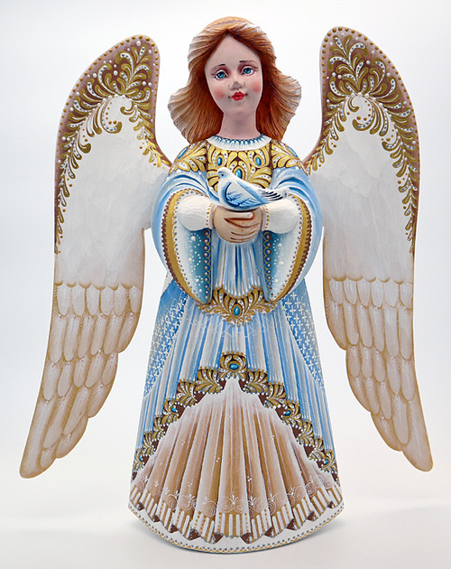 Winter Angel with Horn by Elena Shiryaeva