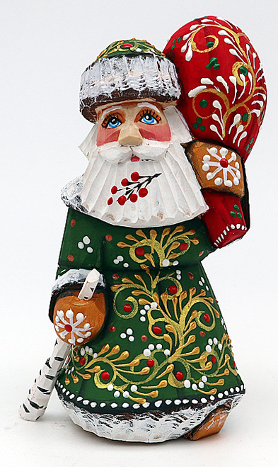 Walking Santa with Birch Staff - Red Coat | Grandfather Frost