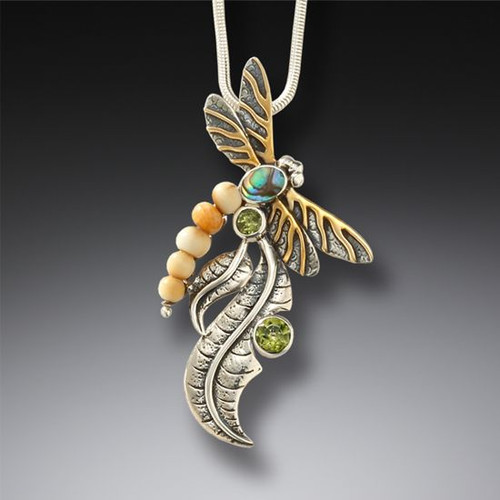 Fossilized Walrus Ivory - Dragonfly Pendant 