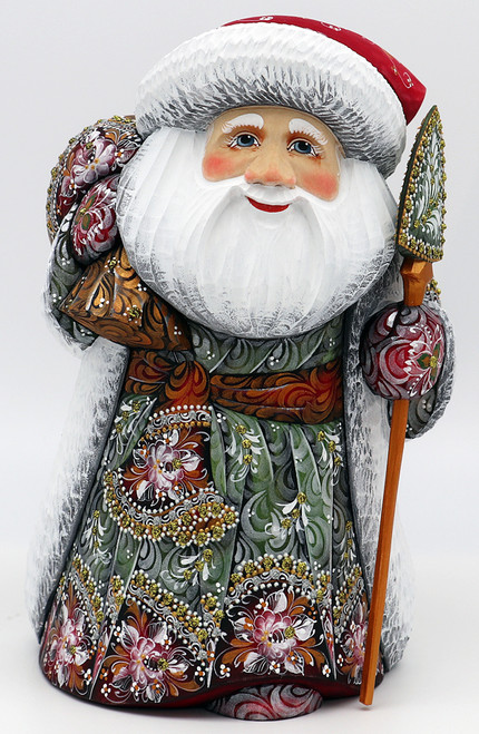 Elegant Santa - Green and Burgundy Coat | Grandfather Frost / Russian Santa Claus