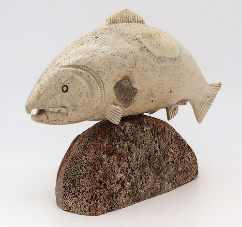 Salmon by Eugene Romanenko | Whalebone / Walrus Jawbone Carving