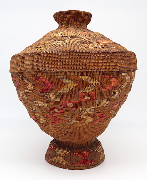 Tlingit Rattle Top and Rattle Bottom Basket - Hand Woven Basket  