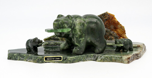 Bear Family on Jade Base | Gemstone Carvings