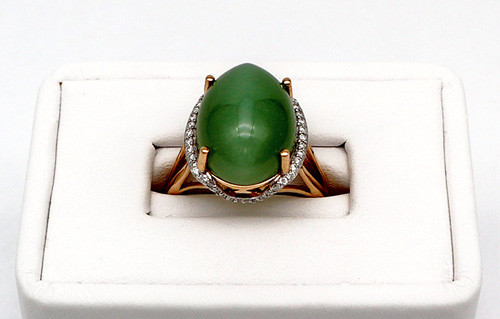 14K Gold Siberian Nephrite Ring