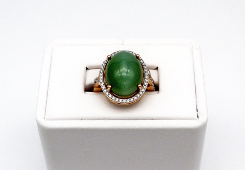 14k Gold Siberian Nephrite Ring