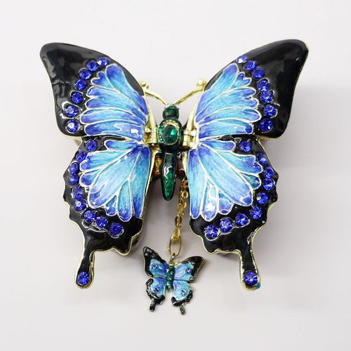 Sapphire the Butterfly | Bejeweled Enamel Boxes