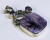 Square Charoite Pendant with Two Amethysts