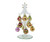 Clear Tree with Red, Green, Gold, Purple Ornaments 