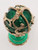  Faberge Style Egg Double with Floral Basket - Green