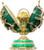  Faberge Style Egg Double with Floral Basket - Green