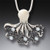 Fossilized Walrus Ivory Sterling Silver Octopus Pendant 