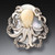 Fossilized Walrus Ivory Octopus Pendant - Broach