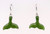 Nephrite Jade Whale Tail Earrings - Silver Plated