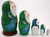 Russian Ded Moroz with Friends - Green | Matryoshka / Nevalashka Doll