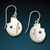 Cat Earrings with Blue Topaz - "Cozy Cats" - Fossilized Mammoth Ivory
