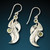 Silver and Peridot Leaf Earrings