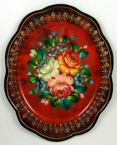 Small Oval - Red | Zhostovo Tray