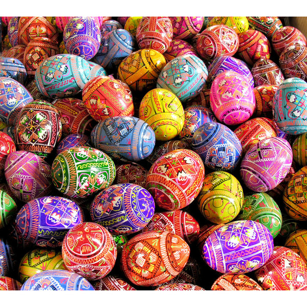 Ukrainian Style Pysanky Eggs - Assorted Colors