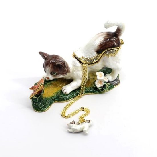 Playing Kitten | Bejeweled Enamel Boxes